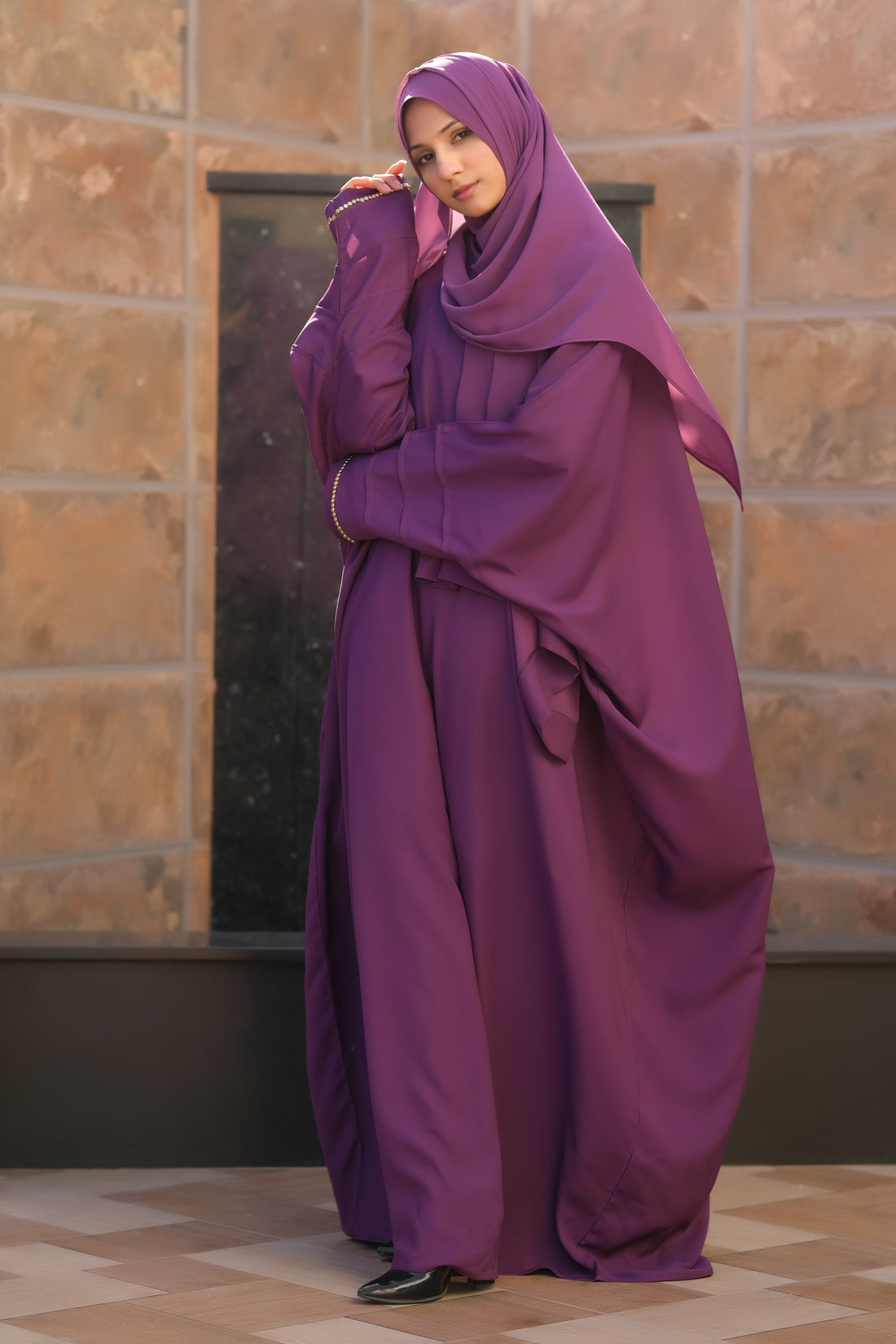 Purple Butterfly Abaya