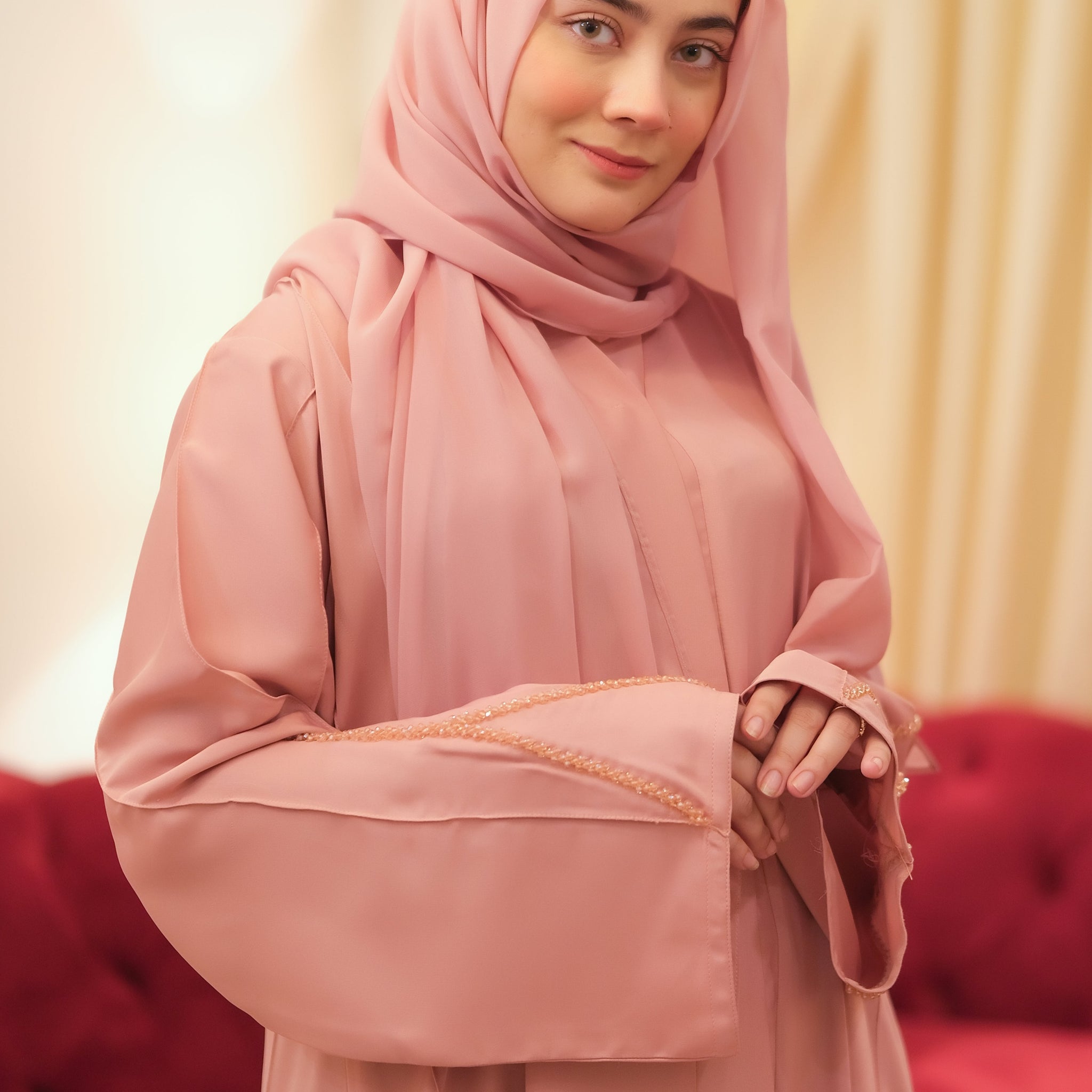 Rose Radiance Crystal Abaya