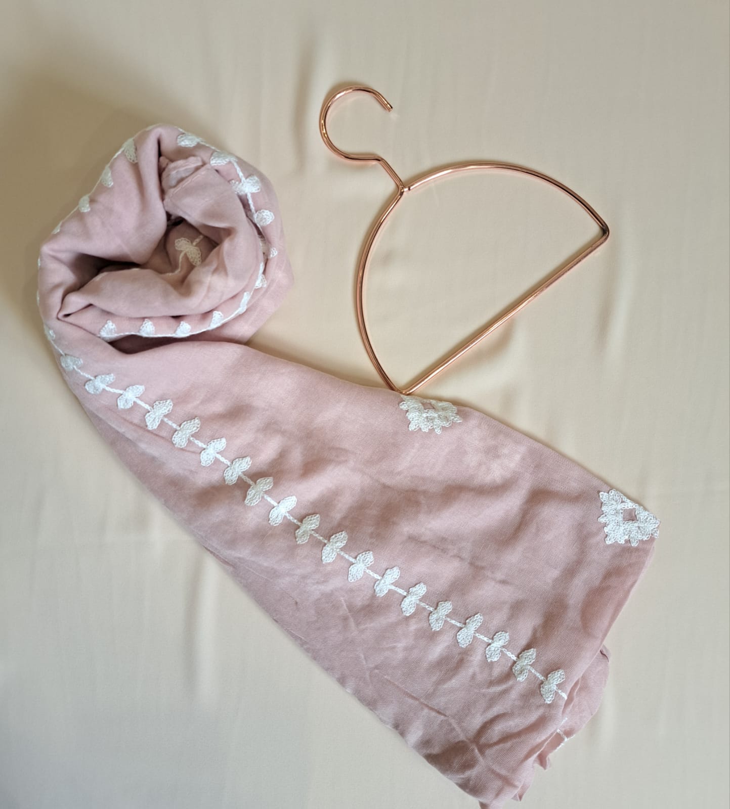 Lawn Embroidered Stole - Blush Pink